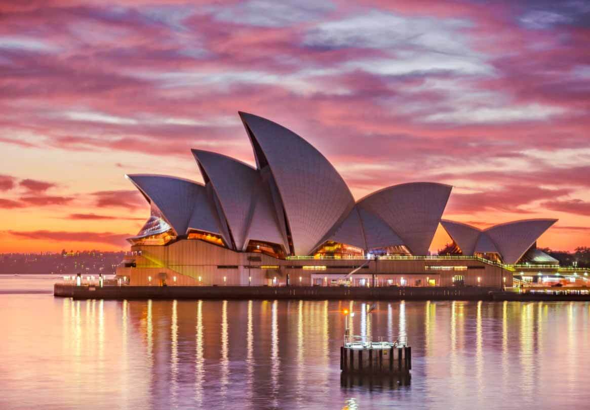 Full frame image of the Sydney Opera House